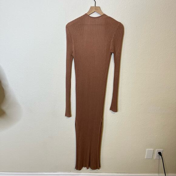 Revolve Lovers + Friends Davenport Ribbed Duster Cardigan Open Front Camel Tan S - Picture 7 of 10